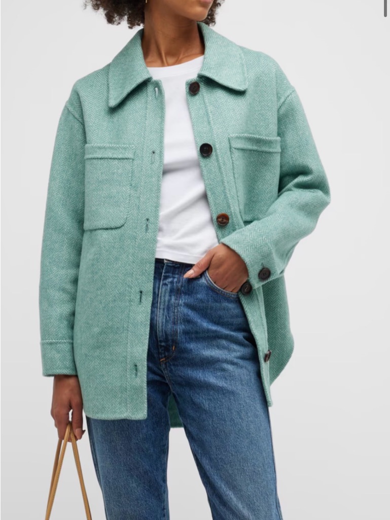 Rails Connie Wool Blend Chevron Shacket Mint M Guc Cabincore